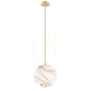 Pendellampa ARGON ALMIROS 8447 vit marmor mässing E27 IP20 small 0