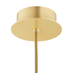 Pendellampa ARGON ALMIROS 8448, vitbrun marmorerad, borstad mässing, E27 small 3