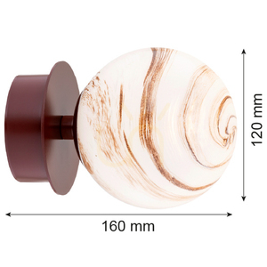Vägglampa ARGON FABIO 8455 IP44 vit marmor/choklad E14 small 4