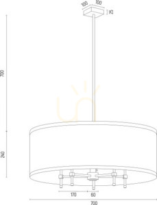 Ljuskrona ARGON Abbano 5xE14 vit mässing 70 cm 2127 small 6
