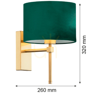 Vägglampa ARGON Abbano grön mässing E27 8107 small 2