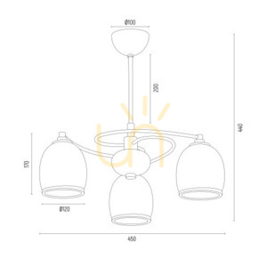 Ljuskrona ARGON Avila Plus vit 3-ljus E27 IP20 6144 small 6