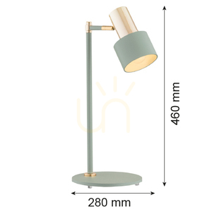 Bordslampa ARGON DORIA 4276 mässing sage E27 IP20 small 3