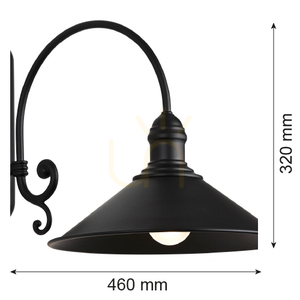 Vägglampa ARGON ERBA svart E27 15W IP20 SKU 633 small 1