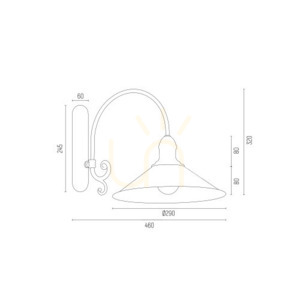 Vägglampa ARGON ERBA svart E27 15W IP20 SKU 633 small 2