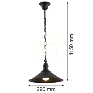 Pendellampa ARGON ERBA svart E27 15W IP20 631 small 2