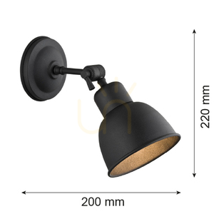 Vägglampa Argon Eufrat svart E27 15W IP20 3185 small 8