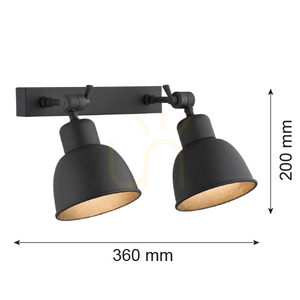 Vägglampa ARGON Eufrat svart 2xE27 IP20 679 small 2