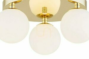 Plafond Argon FLAVIO 1413 mässing, 3 vita klot av opalglas, 3xE14 IP44, 34 cm small 4