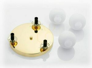 Plafond Argon FLAVIO 1413 mässing, 3 vita klot av opalglas, 3xE14 IP44, 34 cm small 5