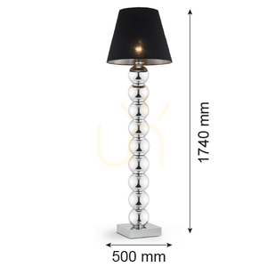 Golvlampa ARGON Fudżi svart 3657 E27 glas krom IP20 small 1