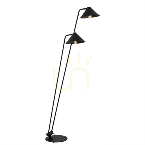 Kontrollera Argon GABIAN golvlampa strukturvart stål 2x E27 168 cm justerbar 7075