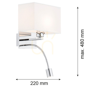 Vägglampa ARGON HILARY vit krom E27 IP20 867 small 2