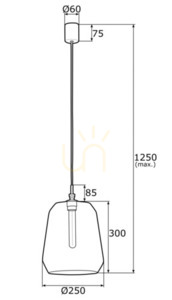 Pendellampa Argon IRUN mässing glas E27 4266 small 1