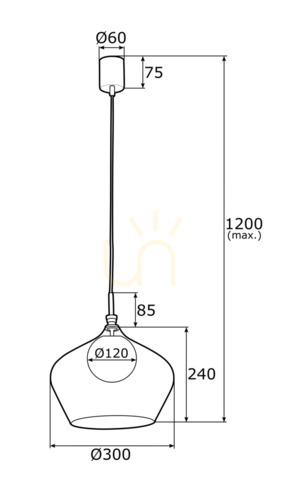 Kontrollera ARGON IRUN 4268 pendellampa i glas med mässingsdetaljer E14