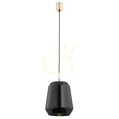 Kontrollera Svart pendellampa i glas Argon IRUN 4277 E27 25 cm med mässingsdetaljer