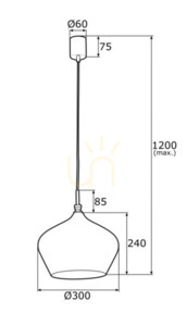 Taklampa ARGON IRUN svart glas mässing E27 4278 small 1
