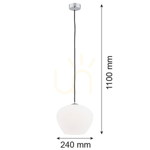 Pendant Light ARGON Kalimera vit 4042 E27 glas krom IP20 small 1