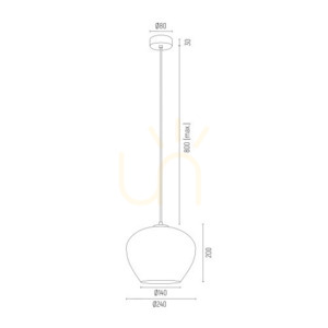 Pendant Light ARGON Kalimera vit 4042 E27 glas krom IP20 small 2