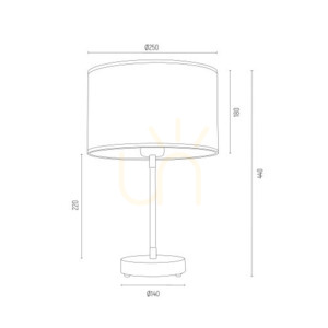 Bordslampa ARGON KARIN vit mässing E27 4301 small 2