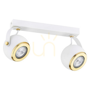 Plafond Argon KOS PLUS 7038 vit med mässingspläterade detaljer 2×GU10 small 1