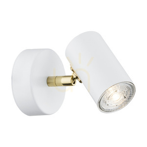 Argon LAGOS 4209 justerbar GU10-vägglampa – strukturvit med mässingspläterade detaljer small 0