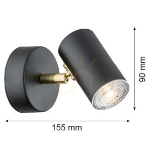 Vägglampa ARGON Lagos svart mässing GU10 4210 small 2