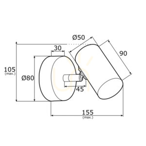 Vägglampa ARGON Lagos svart mässing GU10 4210 small 3