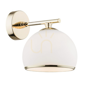 Argon MARBELLA 4255 vägglampa, matt opal/mässing, E27 15 W small 0