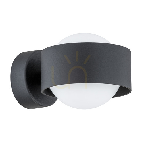 Kontrollera Argon MASSIMO PLUS 8059 vägglampa, svart med opalglas, G9