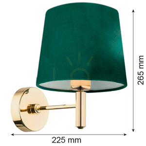 Vägglampa ARGON Ponte Plus 8105 mässing grön velour E27 IP20 small 3