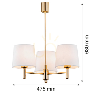 Ljuskrona ARGON Ponte Plus 6110 vit kräm mässing E27 3-armad 7 Ljuskrona ARGON Ponte Plus 6110 vit kräm mässing E27 3-armad small 7