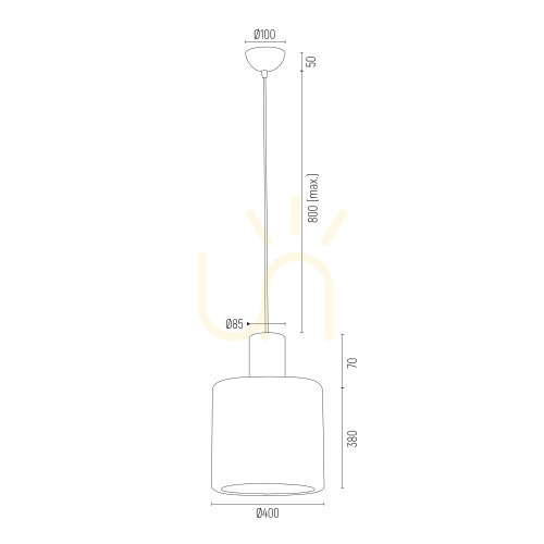 Kontrollera Hänglampa ARGON PORTORYKO 3673 trä krom E27 400 mm
