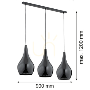 Pendant Light ARGON Santana 3xE27 svart 1409 small 1