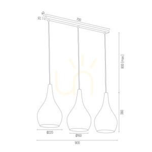 Pendant Light ARGON Santana 3xE27 svart 1409 small 2