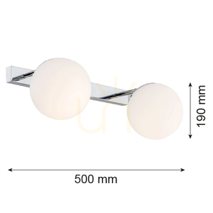 Vägglampa ARGON Satelite 840 vit krom IP44 2xE27 small 2
