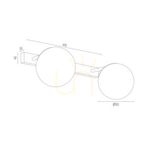 Vägglampa ARGON Satelite 840 vit krom IP44 2xE27 small 3