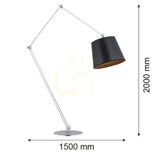 Argon Zakyntos Bis 3952 golvlampa svart/krom E27 15 W small 1
