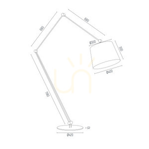 Argon Zakyntos Bis 3952 golvlampa svart/krom E27 15 W small 2