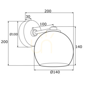 Argon OVIEDO 4202 vägglampa – transparent, mässing, E27 small 3