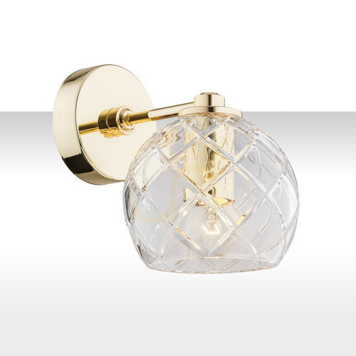 Kontrollera Argon OVIEDO 4202 vägglampa – transparent, mässing, E27