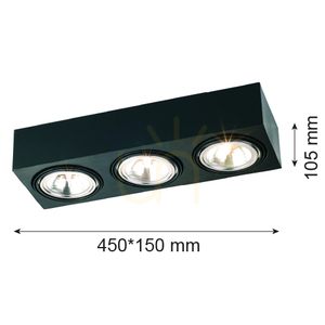 Plafond ARGON RODOS svart 3xG9 1119 small 2