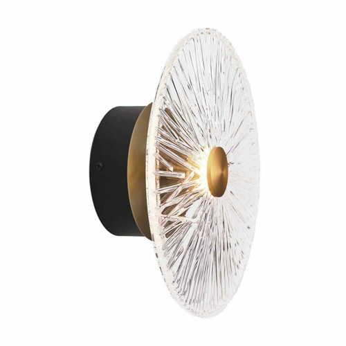 Kontrollera Vägglampa Max Light Allure W0356 matt guld klarglas 28 cm
