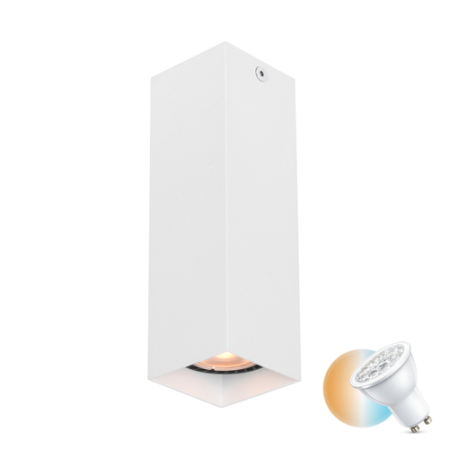 Kontrollera Utanpåliggande lampa Italux GU10 vit aluminium 17 cm CLN-28394-M-WH