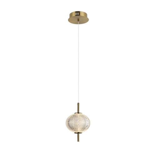 Kontrollera Pendellampa Italux Lazie LED mässing transparent 15 cm PND-29038-1-GD