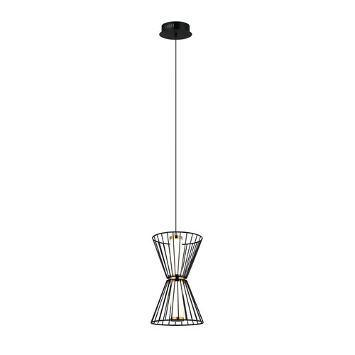 Kontrollera Italux svart LED pendellampa Sanke 16,5 cm PND-63849-2-BK