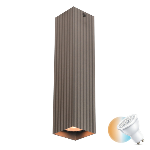 Kontrollera Italux utanpåliggande lampa GU10 brun aluminium CLN-37492-L-BRO