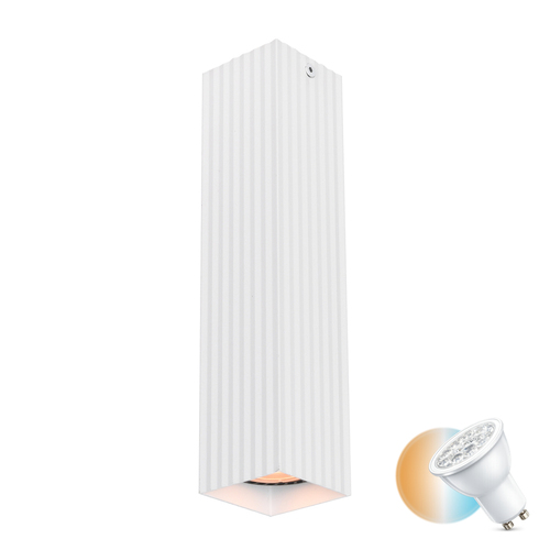 Kontrollera Utanpåliggande lampa Italux Modern Tecno GU10 vit aluminium CLN-37492-L-WH