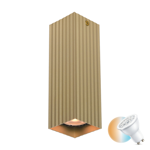 Kontrollera Utanpåliggande lampa Italux Tecno GU10 guld aluminium CLN-37492-M-GD