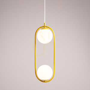 Pendellampa Aldex Riva 2 Mustard 1086H14 – senapsgul ram, 2 vita glasklot, 2x E14 small 1